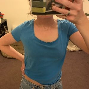low scoop blue tee!